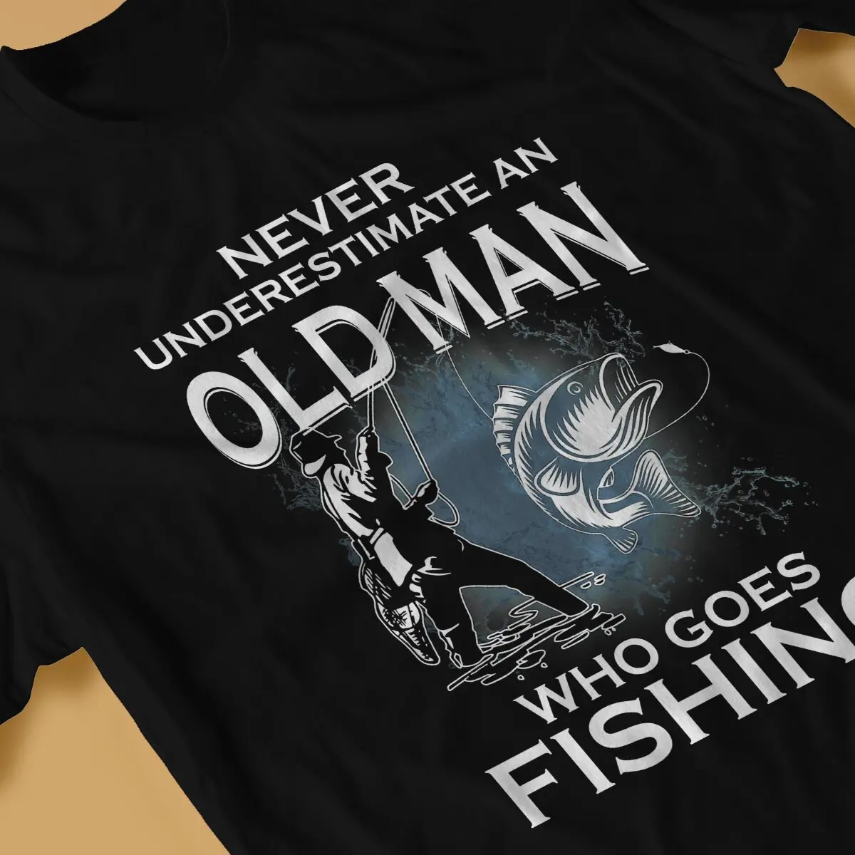 Outdoor Exercise Man TShirt Never Underestimate An Old Man Who Goes Fishing Individuality T Shirt Graphic Streetwear New Trend