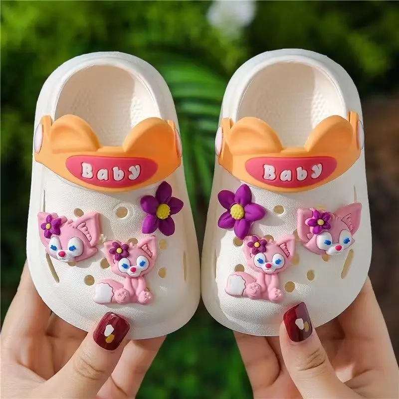 Disney scarpe Casual per bambini EVA LinaBell Summer Cartoon Cute Indoor Girls antiscivolo suola morbida pantofole Baotou scarpe bianche rosa