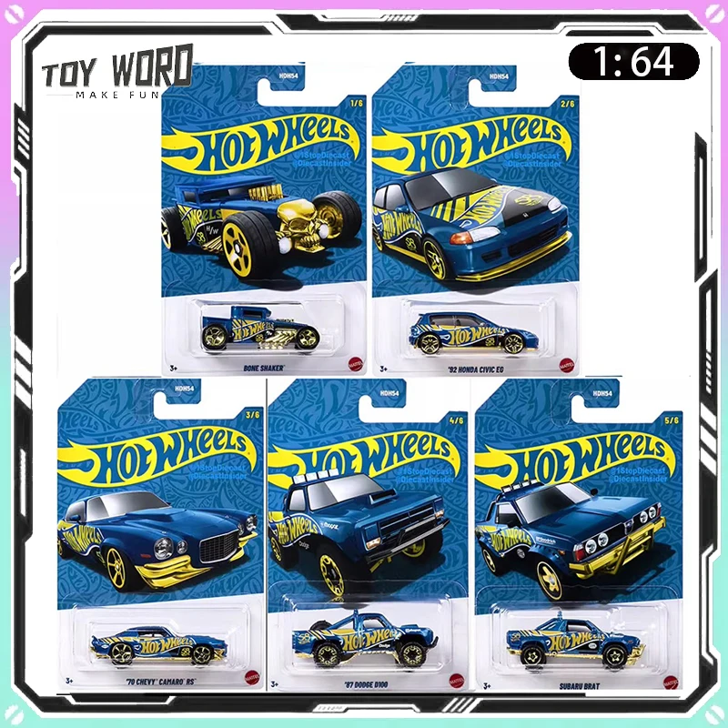 

2026 New Hot Wheels 58th Anniversary Blue Gold Series HDH54 Car Model Subaru Dodge Alloy Cars Model Display Collection Gift