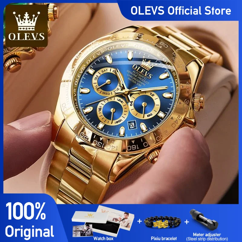 OLEVS Men\'s Automatic Mechanical Watch Waterproof Stainless Steel Strap Men\'s Mechanical Watch Fashion