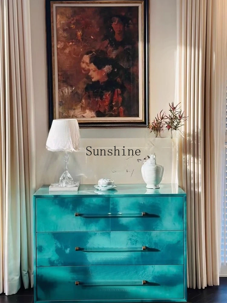 

American painting three bucket home living room retro side cabinet bedroom bedside storage