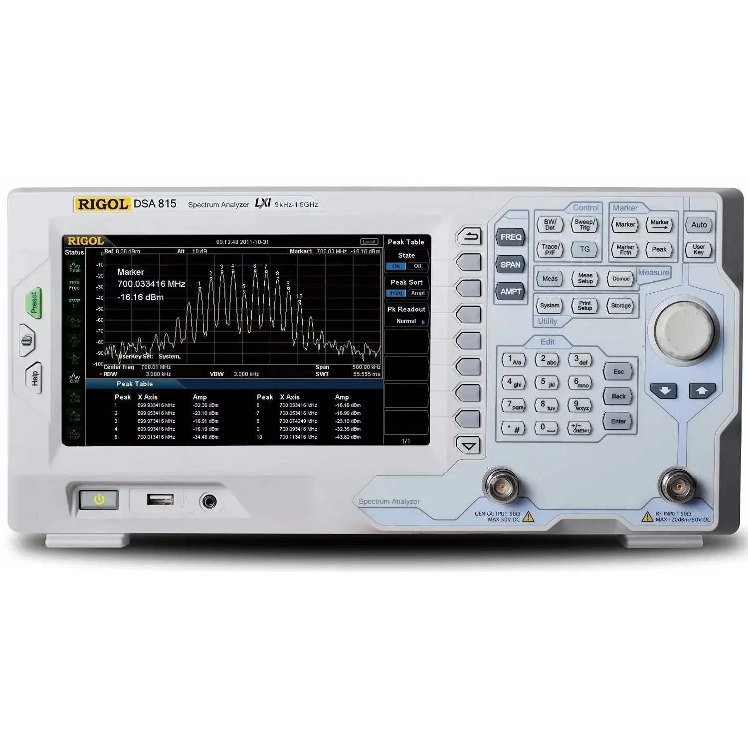 

PUYUAN Spectrum Analyzer DSA815 with 9 KHz-2.15GHz Frequency Range -135dBm EMIR for Precise Signal Analysis