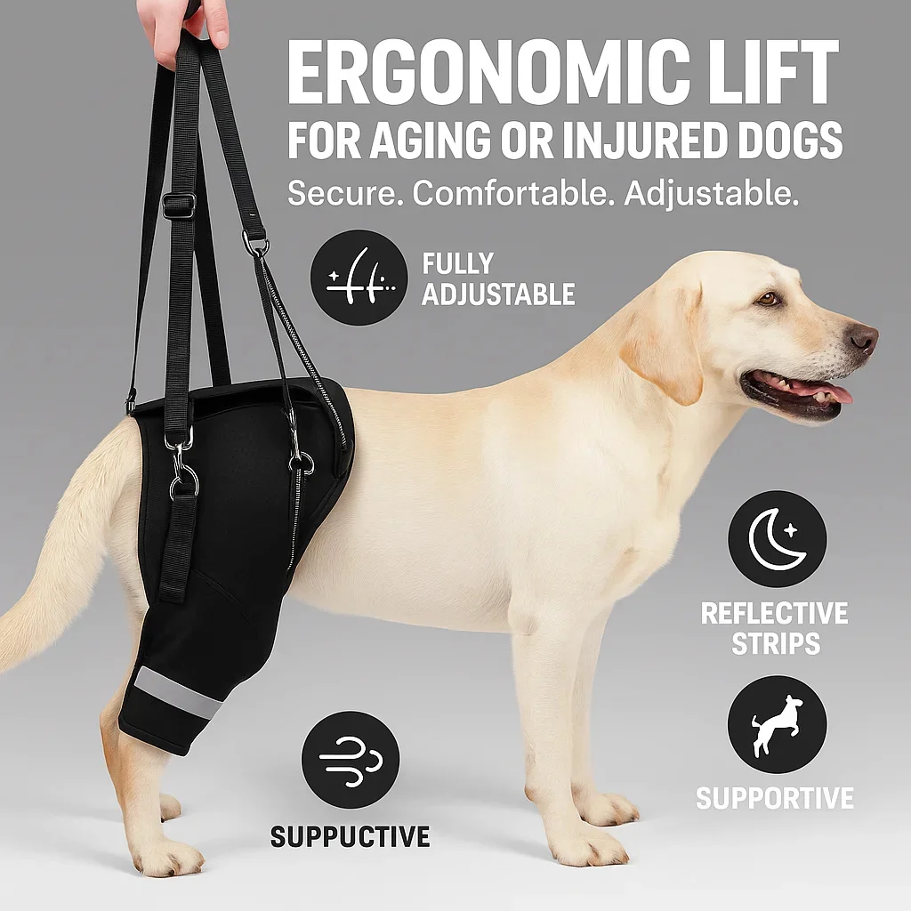 Adjustable Dog Lift Harness For Back Legs Support Elderly Disabled Pet Aid Recovery Walking Assistance Padded Hip Sling