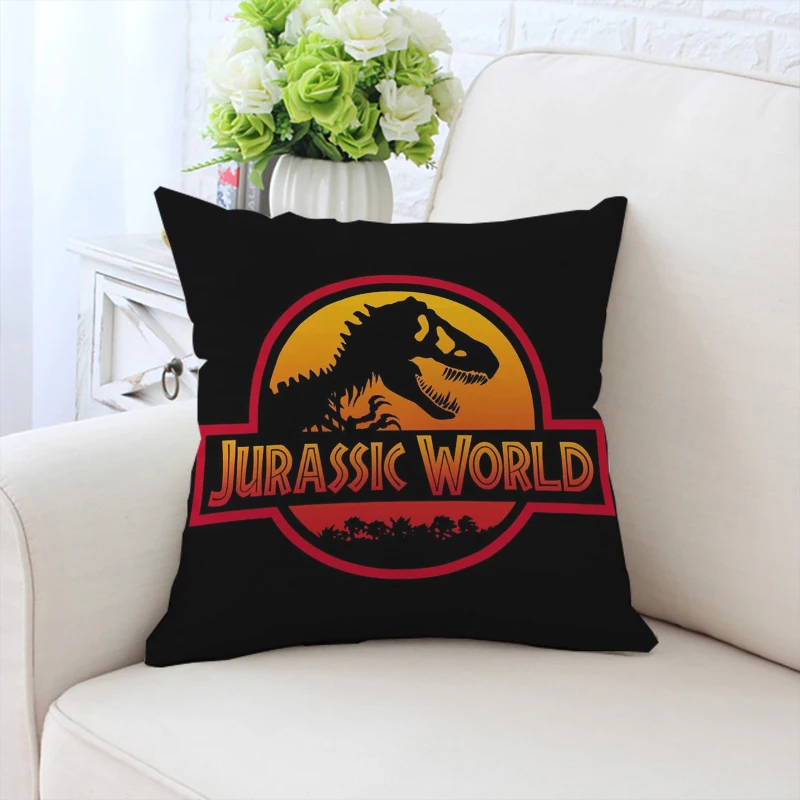 

45x45cm J-Jurassic Parks Dinosaur Print Throw Pillow Cover Super Soft Cushion Cover Soft Pillowcase Home Decor Pillow Case