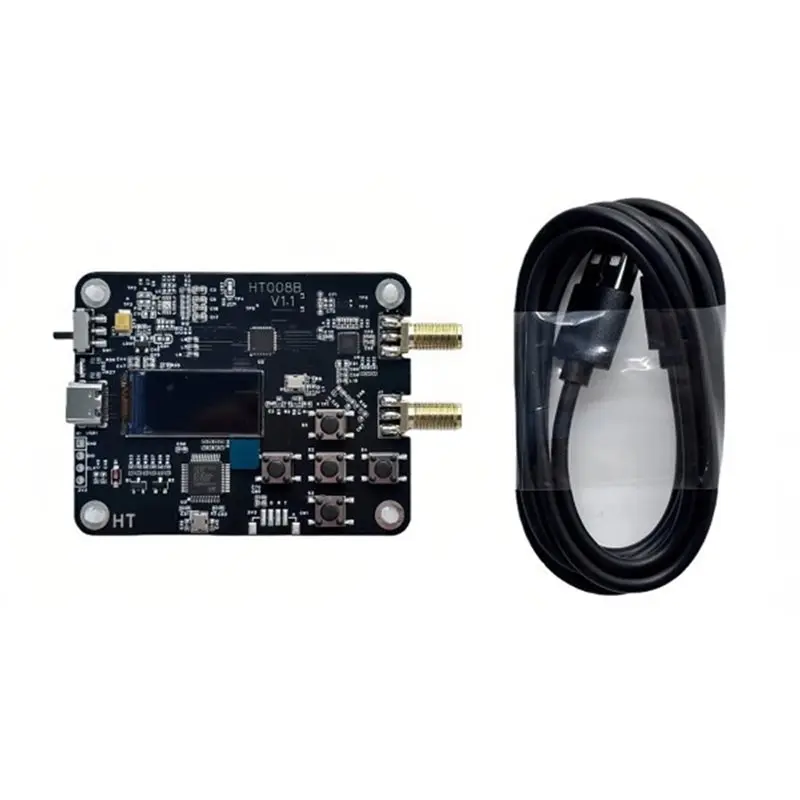 X64A-HT008B MAX2871 Signal Generator Dual-Output 50Mhz-6400Mhz Featuring 0.96 Inch OLED Display Screen Signal Source