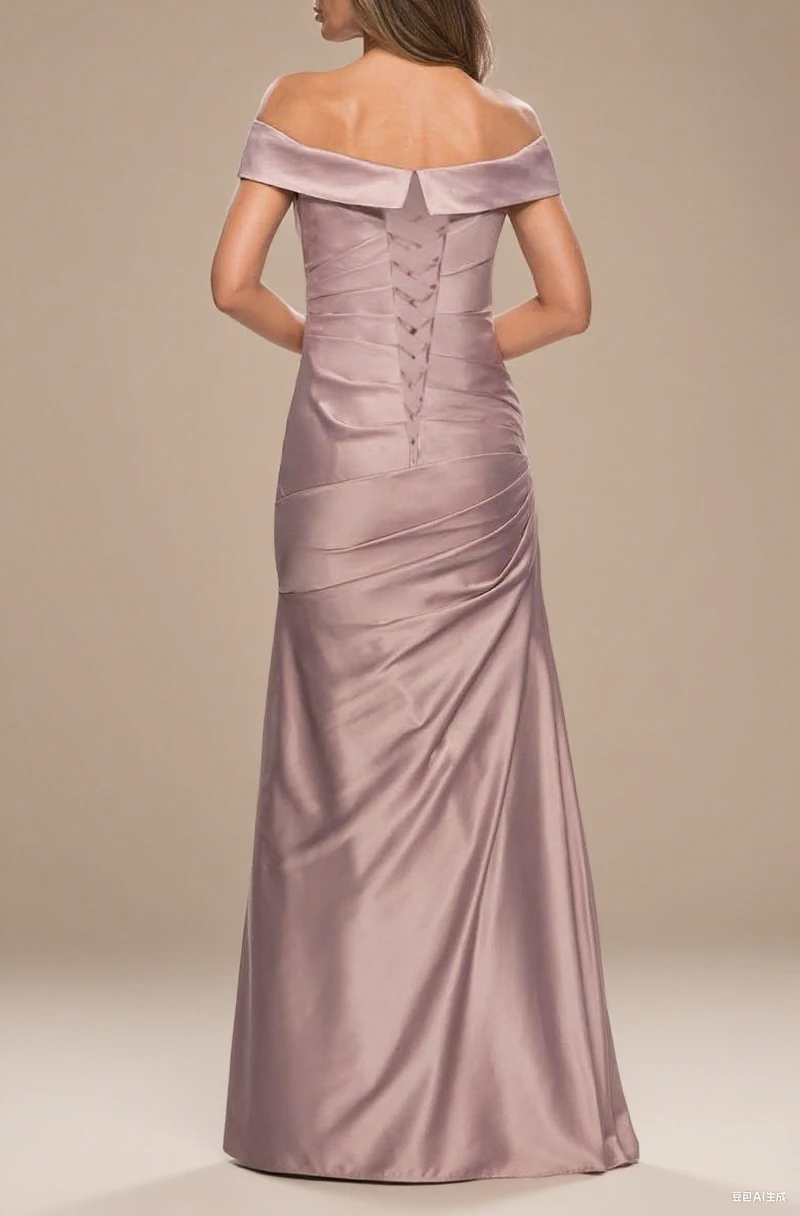 فساتين أم العروس بدون أكتاف لحفلات الزفاف من الساتان فساتين سهرة طويلة مكشكشة حورية البحر فستان رسمي