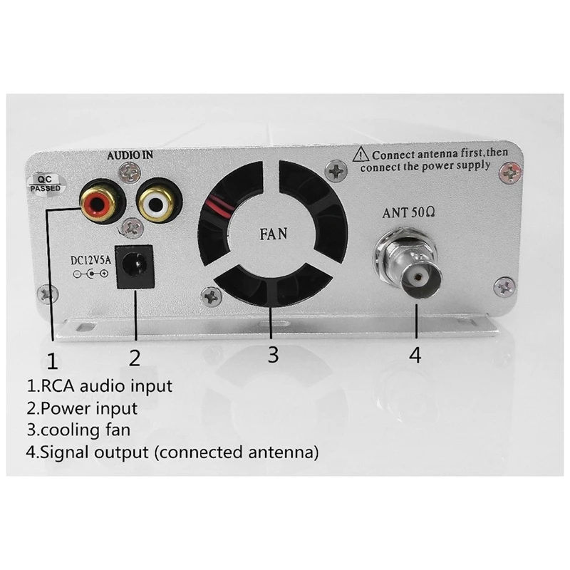 V2 15W 87-108MHZ Only Host TNC -15B Frequency Modulation Broadcast Transmitter RF FM Stereo Transmitter-A22U