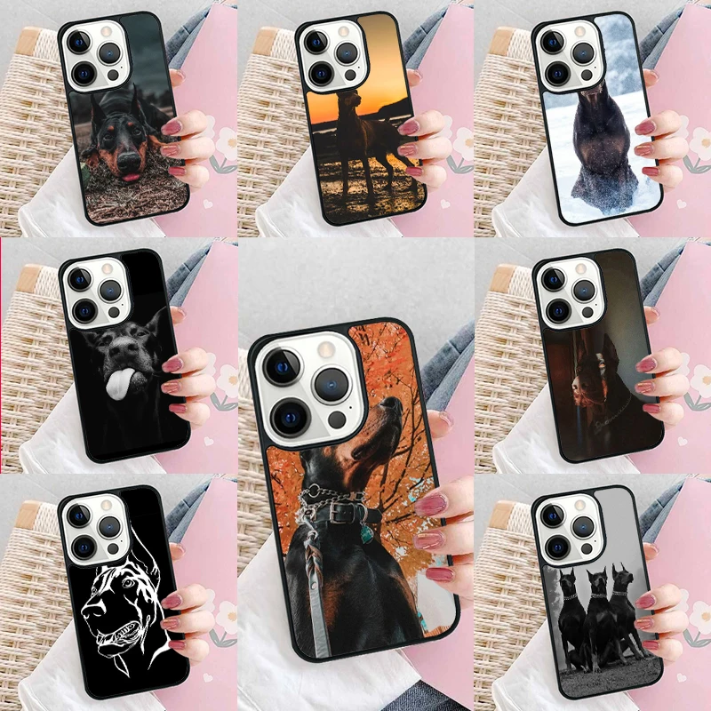 Doberman dog Phone Case Cover For iPhone 16 15 14 plus XR XS 11 12 mini 13 pro max coque Shell Fundas