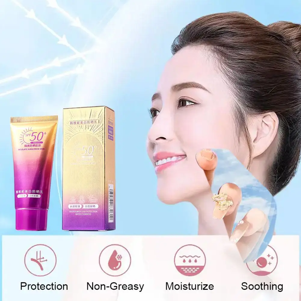 SPF50 + Sunscreen BB Cream Whitening Foundation Concealer Skin Protection Makeup Primer Care Sun Moisturizing Base 50g Hydr R0U8