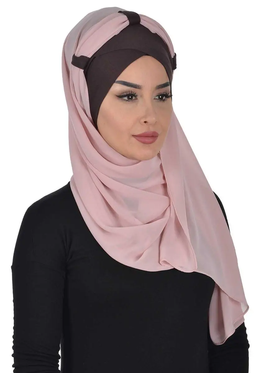 Chal de gasa de algodón peinado marrón