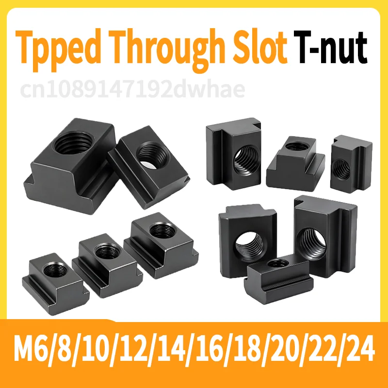 T-nut M6 M8 M10 M12 M14/16/18/20 Tapped Through Slot high quality DIN508 Black Oxide Finished Carbon Steel Slot T-Nut Grade 10.9