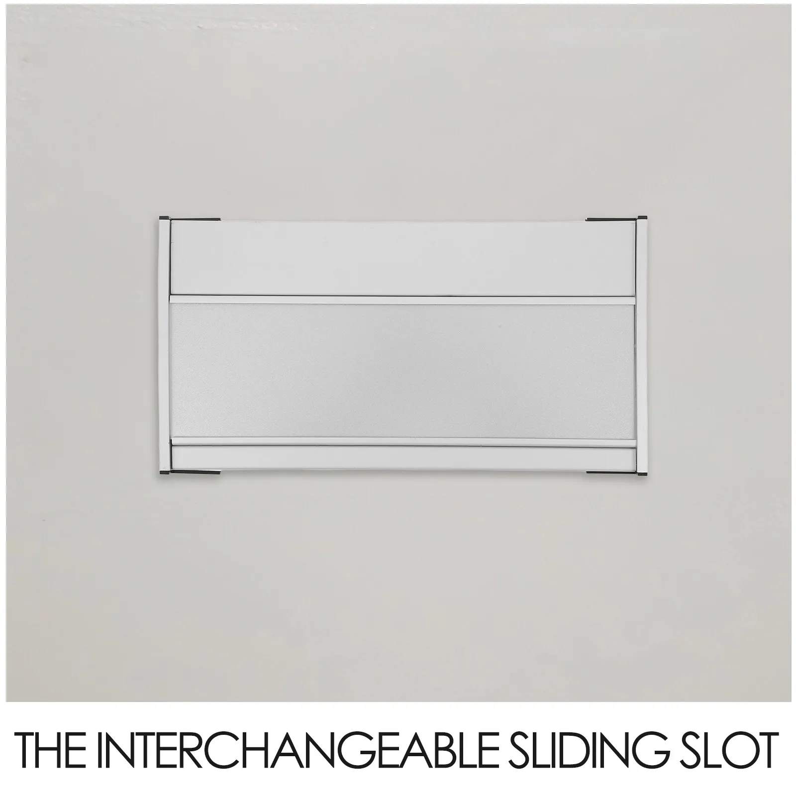 Aluminum Alloy Blank Nameplate with Sliding Slot for Office Door Wall Cubicle Business Sign Frequent Change Easy Install Metal
