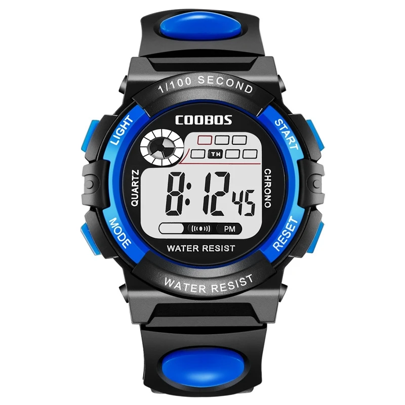 COOBOS merk kinderen kijken sport digitaal horloge voor kinderen jongens meisjes student 30M waterdicht multifunctioneel LED-polshorloge