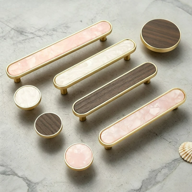 French Style Light Luxury Cabinet Door Handle Simple Style Foyer TV Wardrobe Cabinet Drawer Zinc Alloy Handle