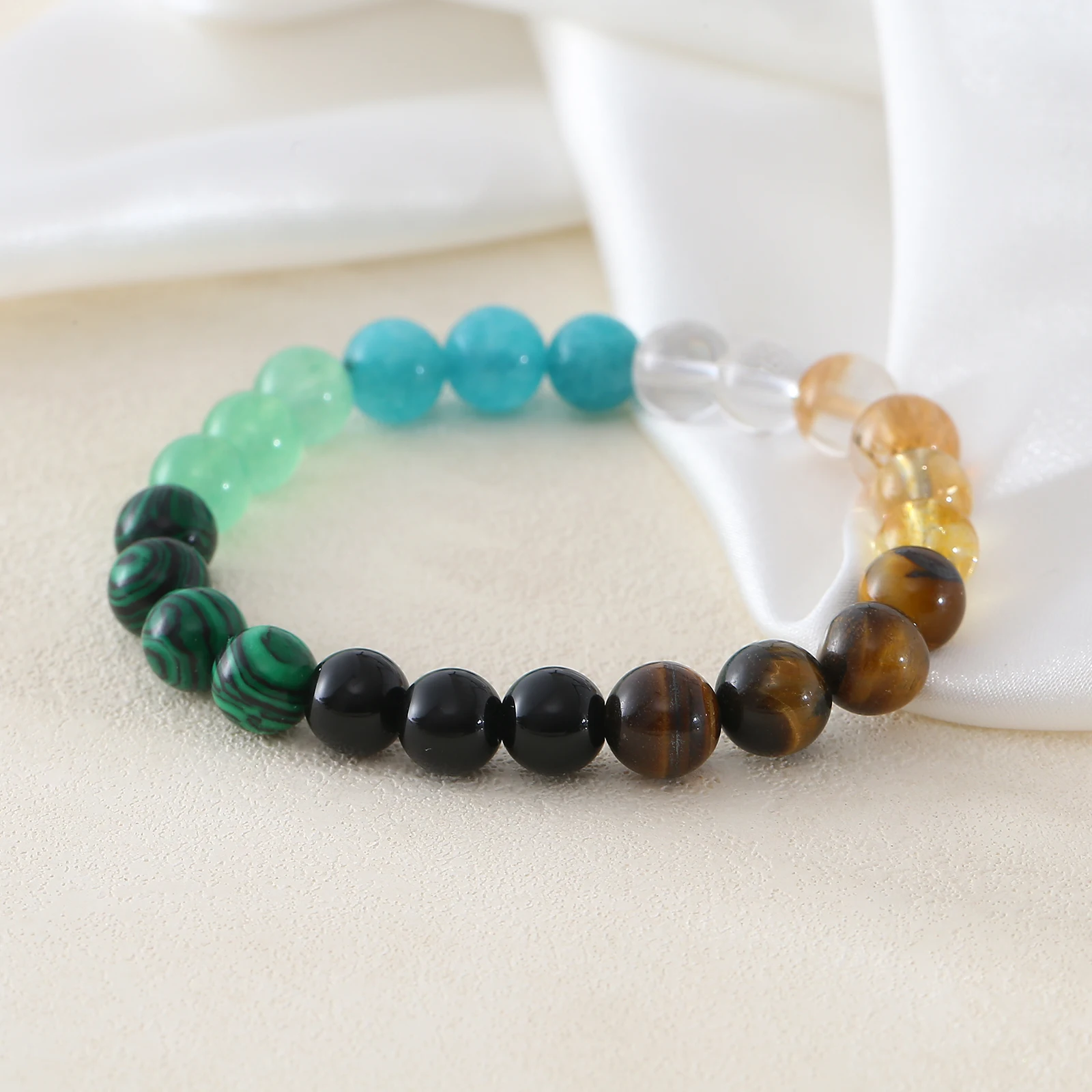 Fashion Natural Stone Round Beads Bracelet Energy Healing Stretchy Bangle Women Men Yogo Meditation Good Luck Jewelry Party Gift