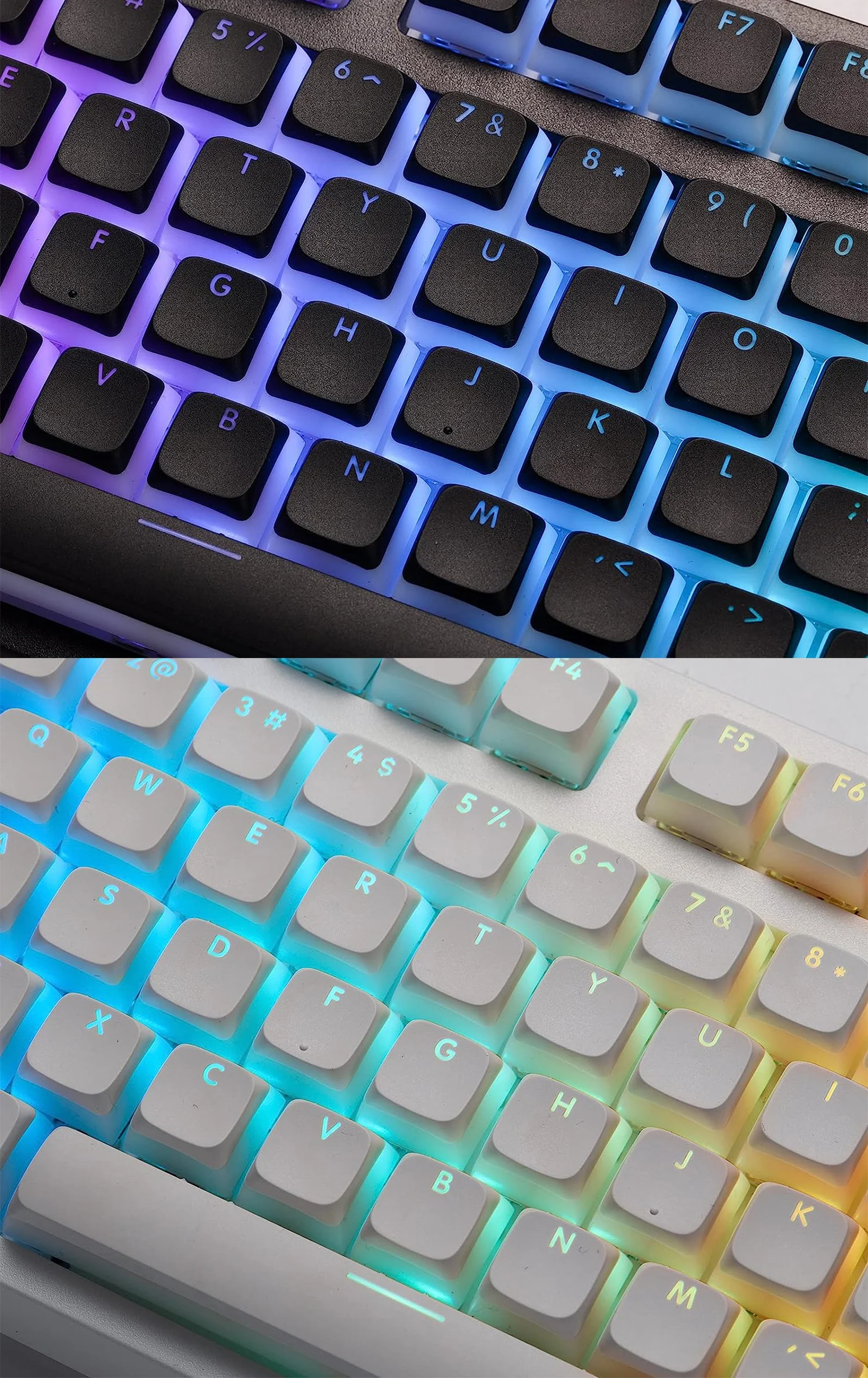 XDA Profile Pudding Keycaps Set, PBT Double Shot Translucent for ISO & ANSI Layout 60/65/68/75/87/98/104 Mechanical Keyboard