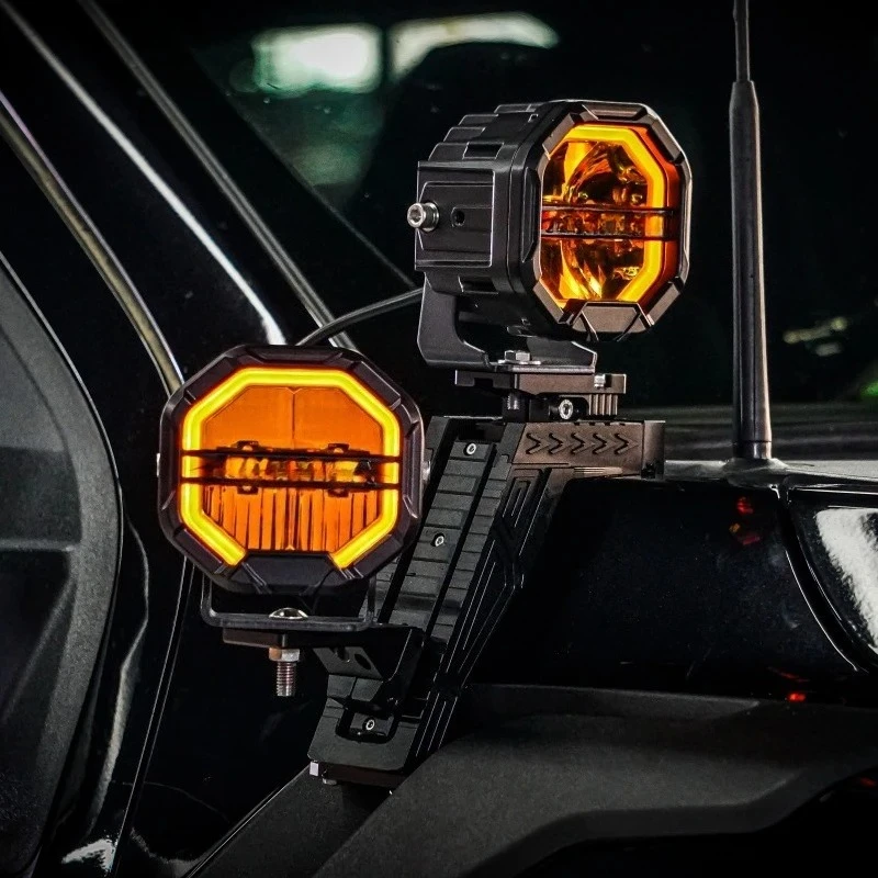 Engine Hood A-Pillar Spotlight Bracket Dual Light Quick Release Lamp Base For Ford Raptor F150 F-150 2021-2025 Accessories