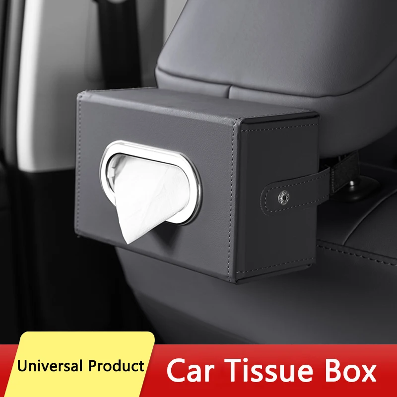 QHCP Car Tissue Box Sun Visor Hanging Seat Back Tissue Holder Leather Tissue Box For Toyota Series Camry RAV4 Corolla Highlander