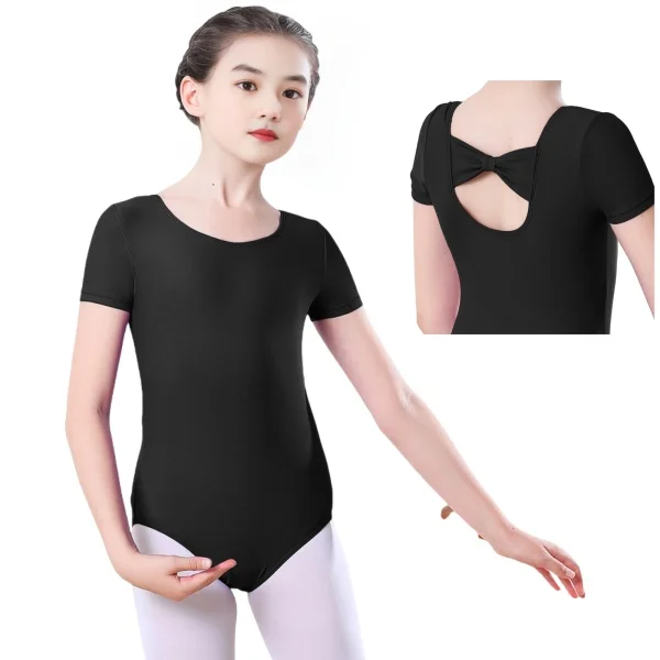 

Kids Girls Ballet Leotards Gymnastics Costume Short Sleeve Gymnastics Leotard Dance Bodysuit Ballet Dress Dance Training Wear