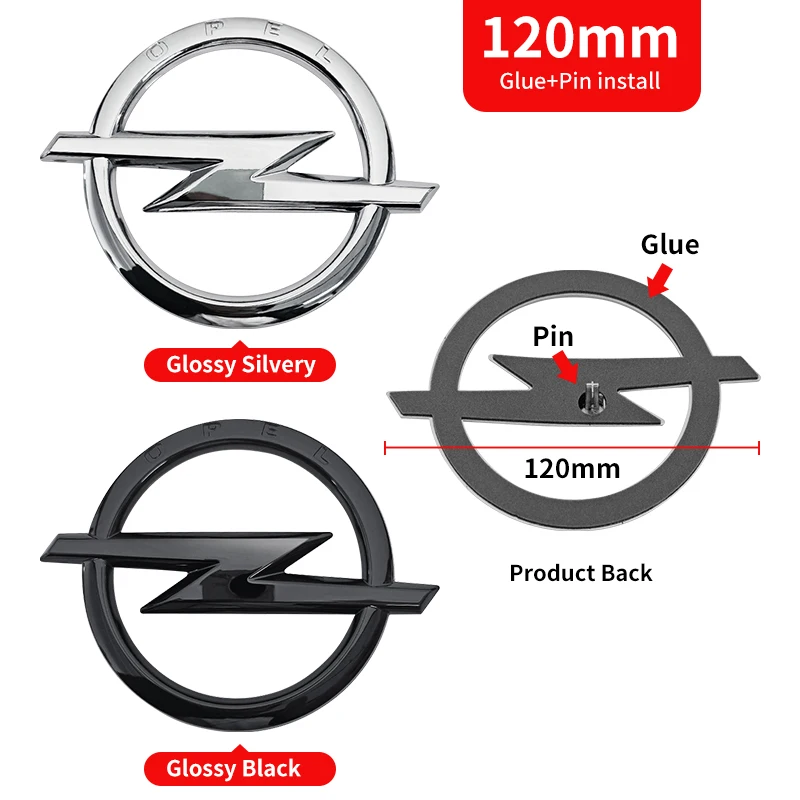 1 Stück ABS Opel Logo Emblem Aufkleber Passend für Auto Frontgrill Motorhaube Heckklappe Stoßstange Astra Zafira Insignia Corsa H G