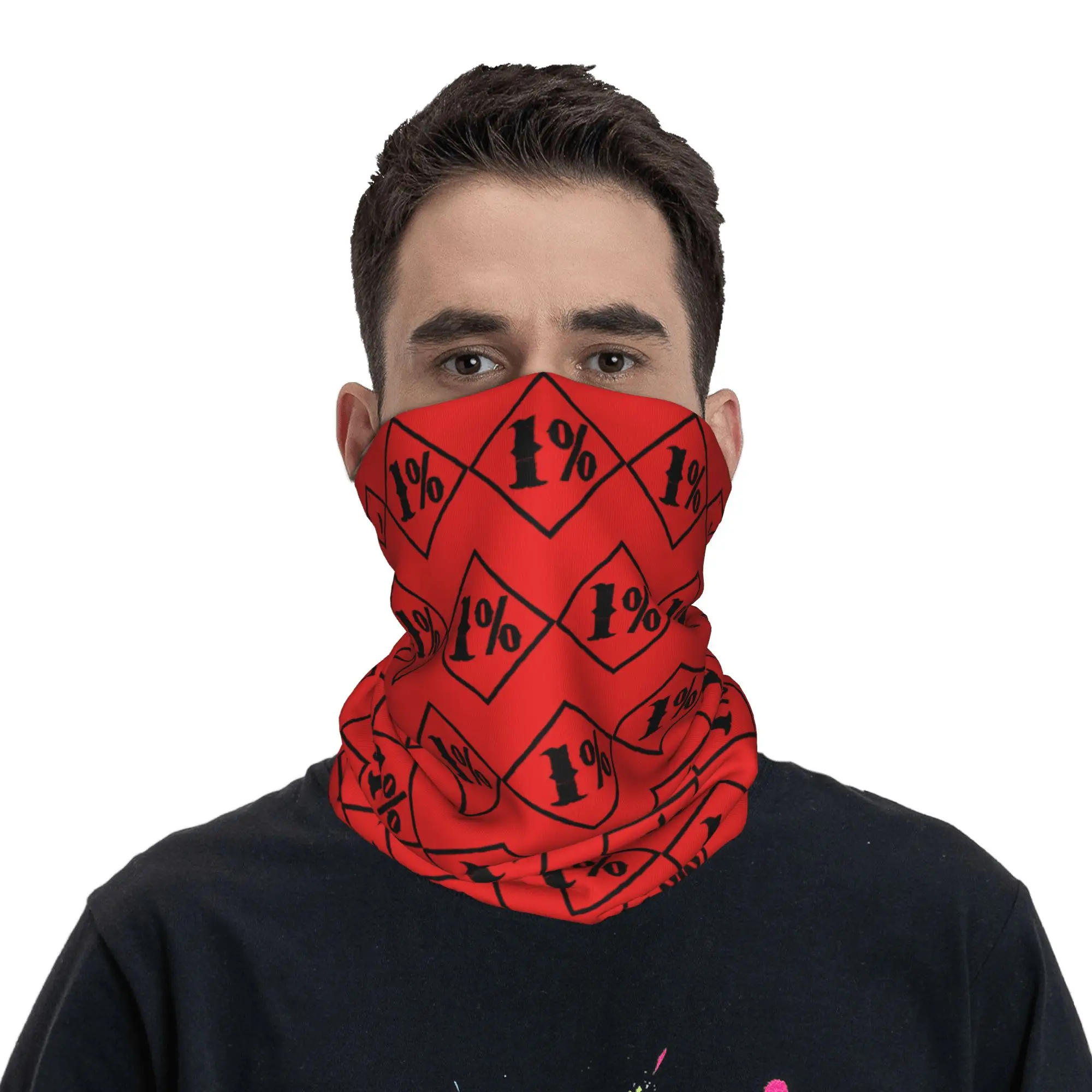 One percenter 1% Bandana Neck Gaiter Printed Motorcycle Club Biker  Mask Scarf Multifunctional Headband Unisex Adult Breathable