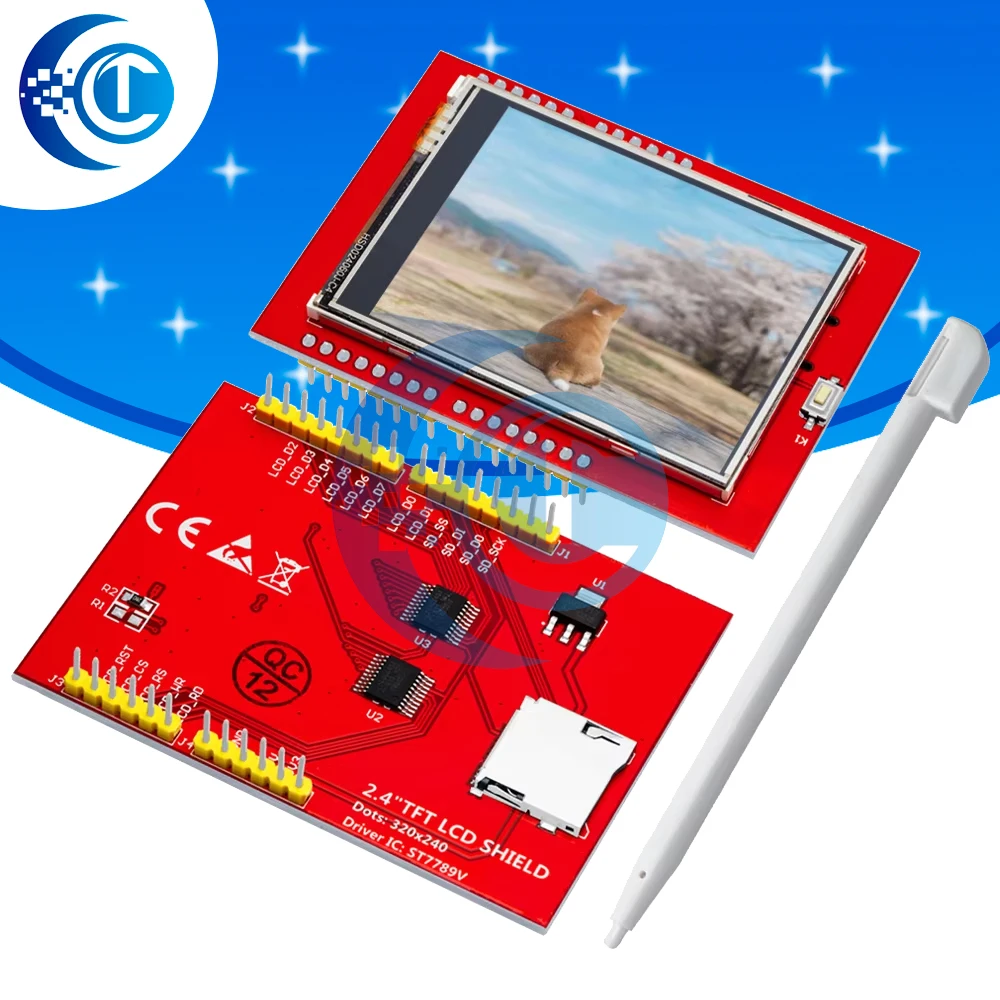 Maker-Friendly 2.4-Inch TFT LCD Touch Module - With Stylus, Compatible for Arduino UNO R3/Mega 2560