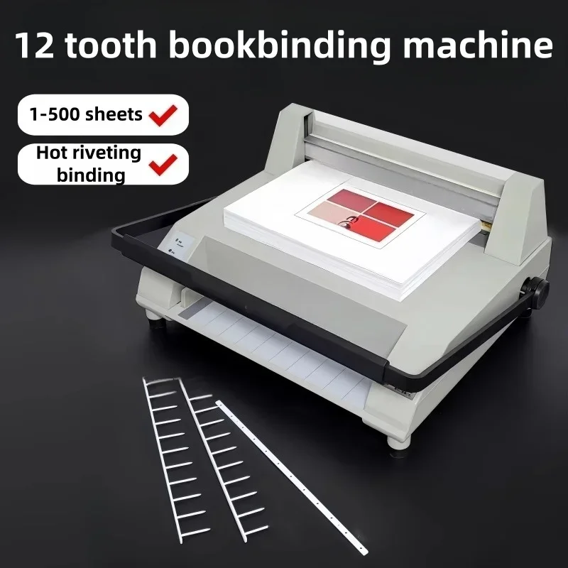 VB500pro binding machine Stapling machine 12 teeth hot melt set electric layering puncher office Electronics Financial Equipment