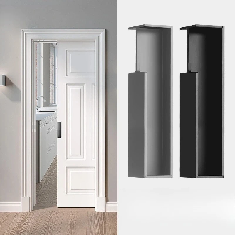Pocket Wooden Door Embedded Furniture Handle Anti-collision Aluminum Alloy Hardware Door Pulls Simple Sliding Door Handle