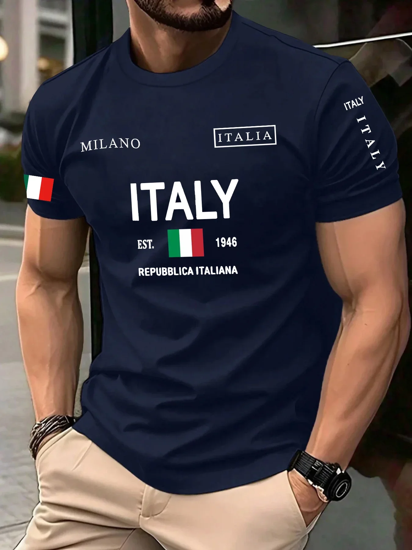 MAILANO ITALY EST. 1946 Men Women Pure Cotton T-Shirt Street Casual Sports Loose Comfort Jersey Race Short Sleeve Summer Clothes