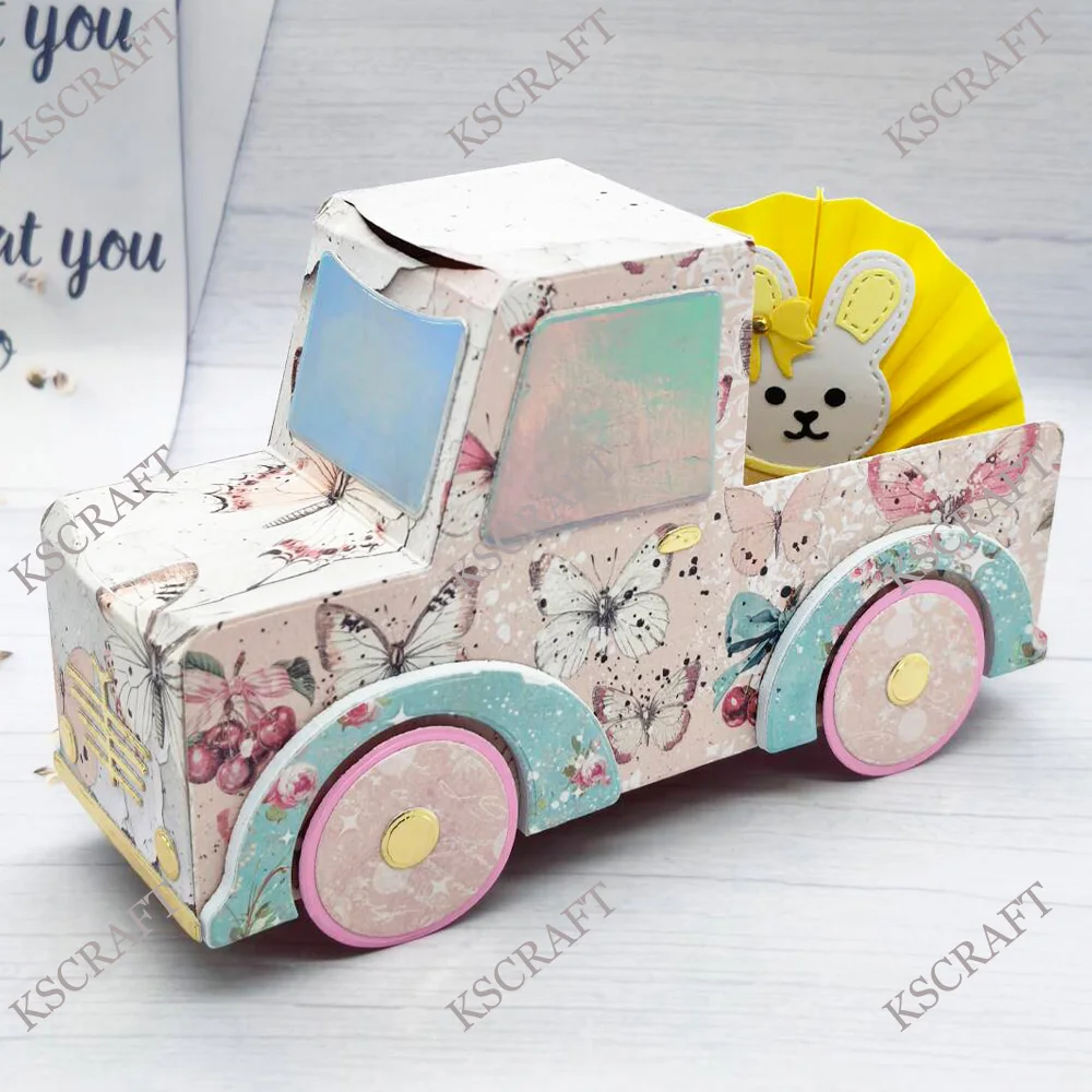 KSCRAFT Truck Gift Box Cutting Dies Stencils for DIY Scrapbooking Decorative Embossing DIY Paper Cards
