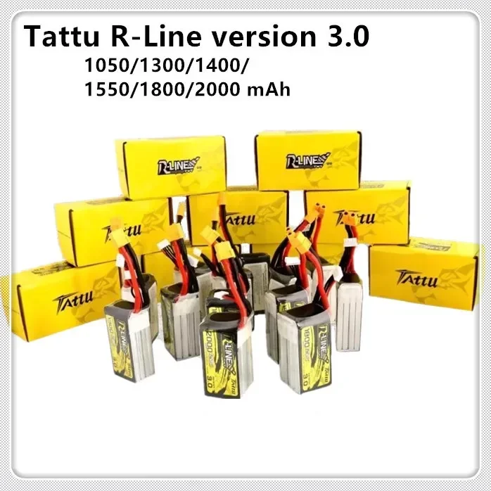 Tattu R-Line Version 3.0 V3 1300/1400/1550/1800/2000mAh 120C 4S 6S 4.2V Lipo Battery XT60 Plug FPV Racing Drone RC Quadcopter