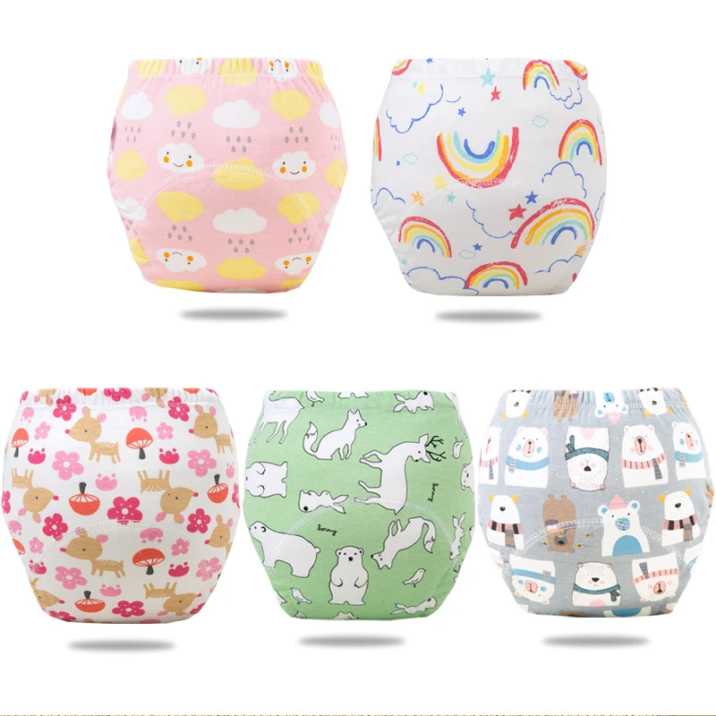 Baby Diapers Reusable Nappies Cloth Diaper Nappy Washable Toddler Girl Boy Waterproof Cotton Training Pant Underwear Accessories