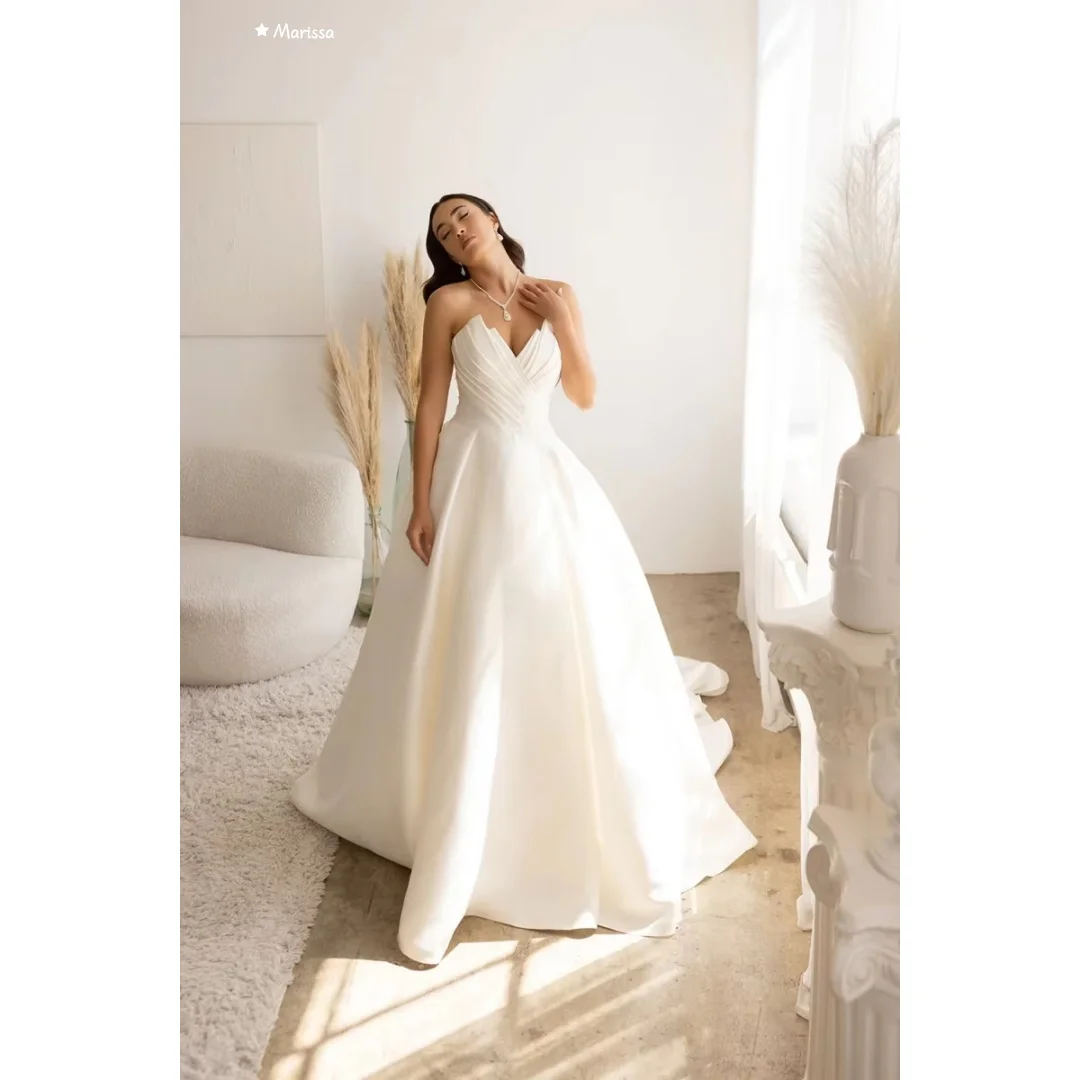 Marissa элегантные белые бальные платья на заказ женское вечернее платье женские атласные элегантные женские платья трапециевидной формы для свадебной вечеринки