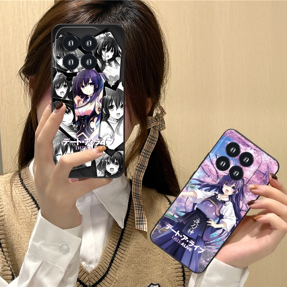 DAL Tohka Yatogami Mobile Cell Phone Case for Xiaomi 14 13 12 11 10 9 T Ultra Lite Pro S SE X 5G Black Soft Phone Cover Shell