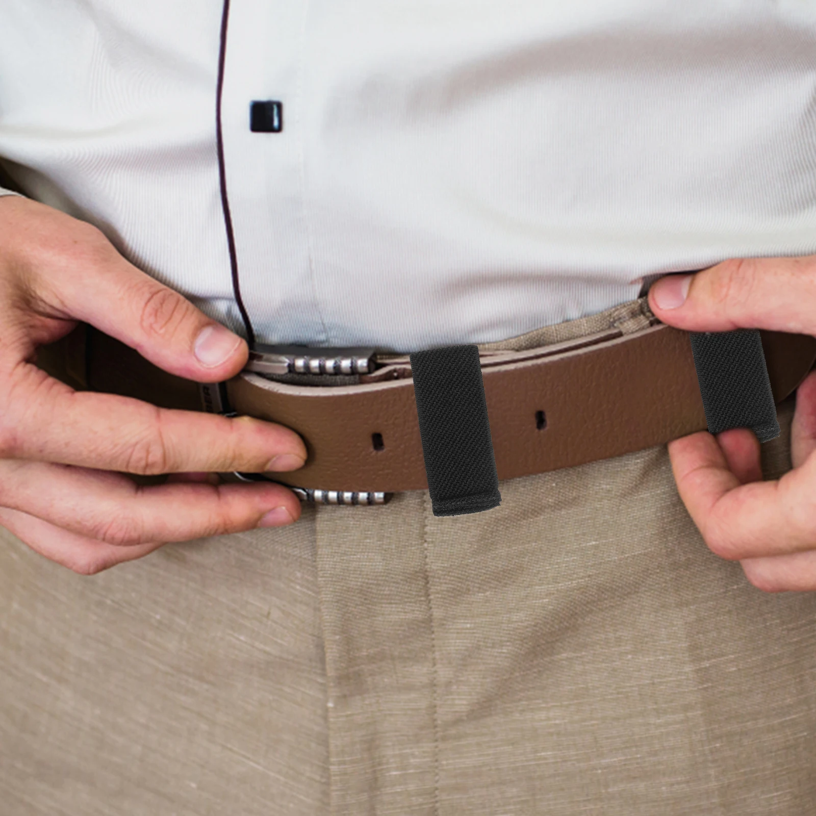 

4pcs Belt Keepers Elastic Waist Belt Loop Holders for Duty Vest Straps Camera Backpack Black Nylon Webbing Retainers