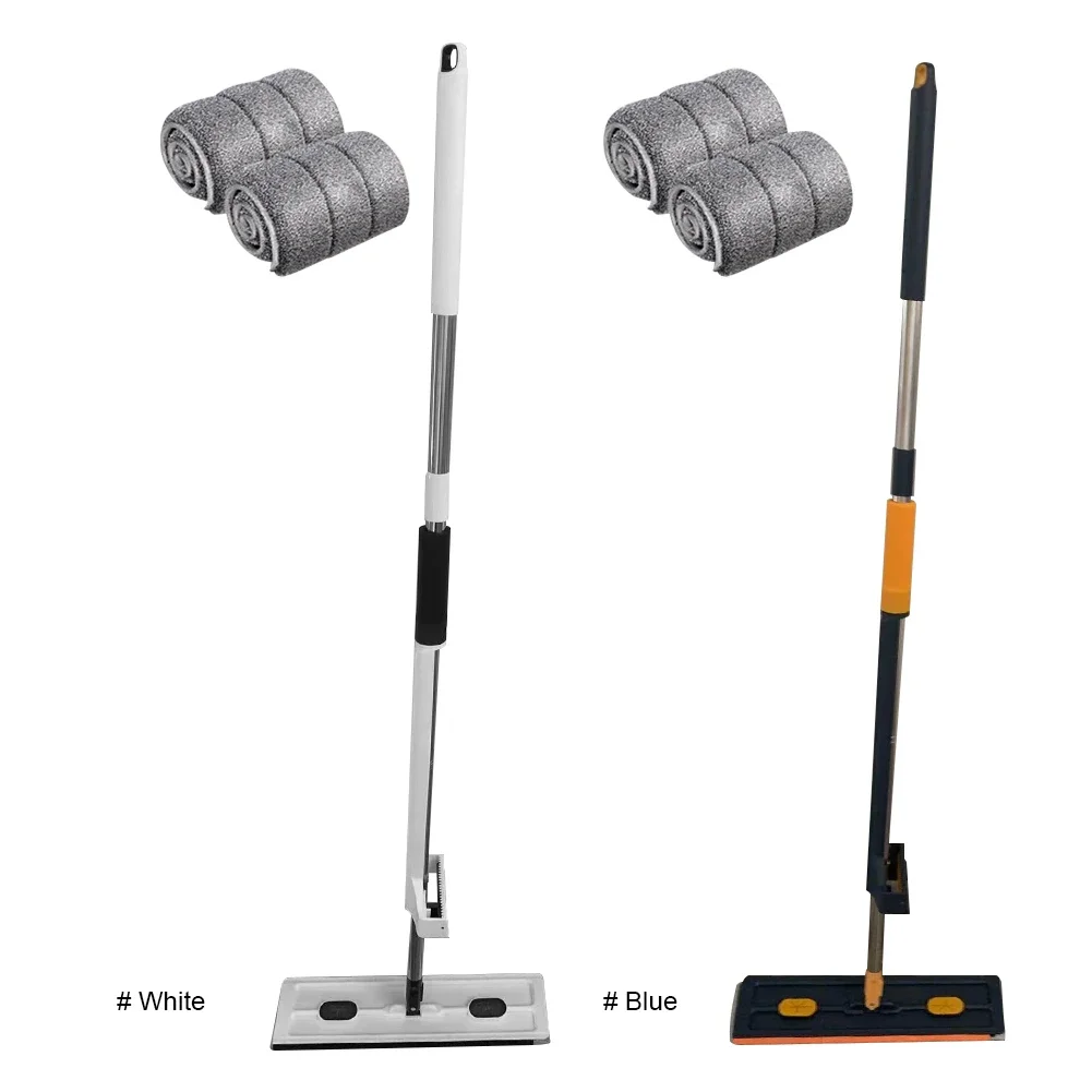 Large Flat Mop Multifunctional Tile Floor Cleaning Mop Automatic Water Squeezing Adjustable Long Handle Household Cleaning Tools