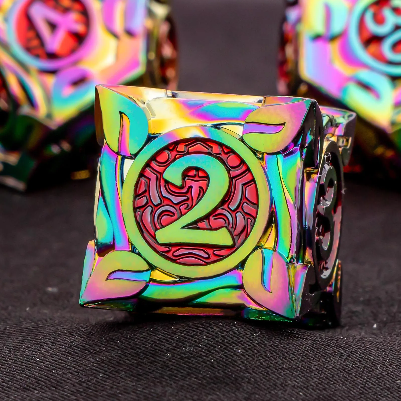 7 قطعة أوراق فاينز الطبيعية DND مجموعة نرد معدنية D & D ، الزنزانة والتنين آر بي جي لعب الأدوار النرد ، نرد متعدد السطوح D4 D6 D8 D10 D12 D20 #4