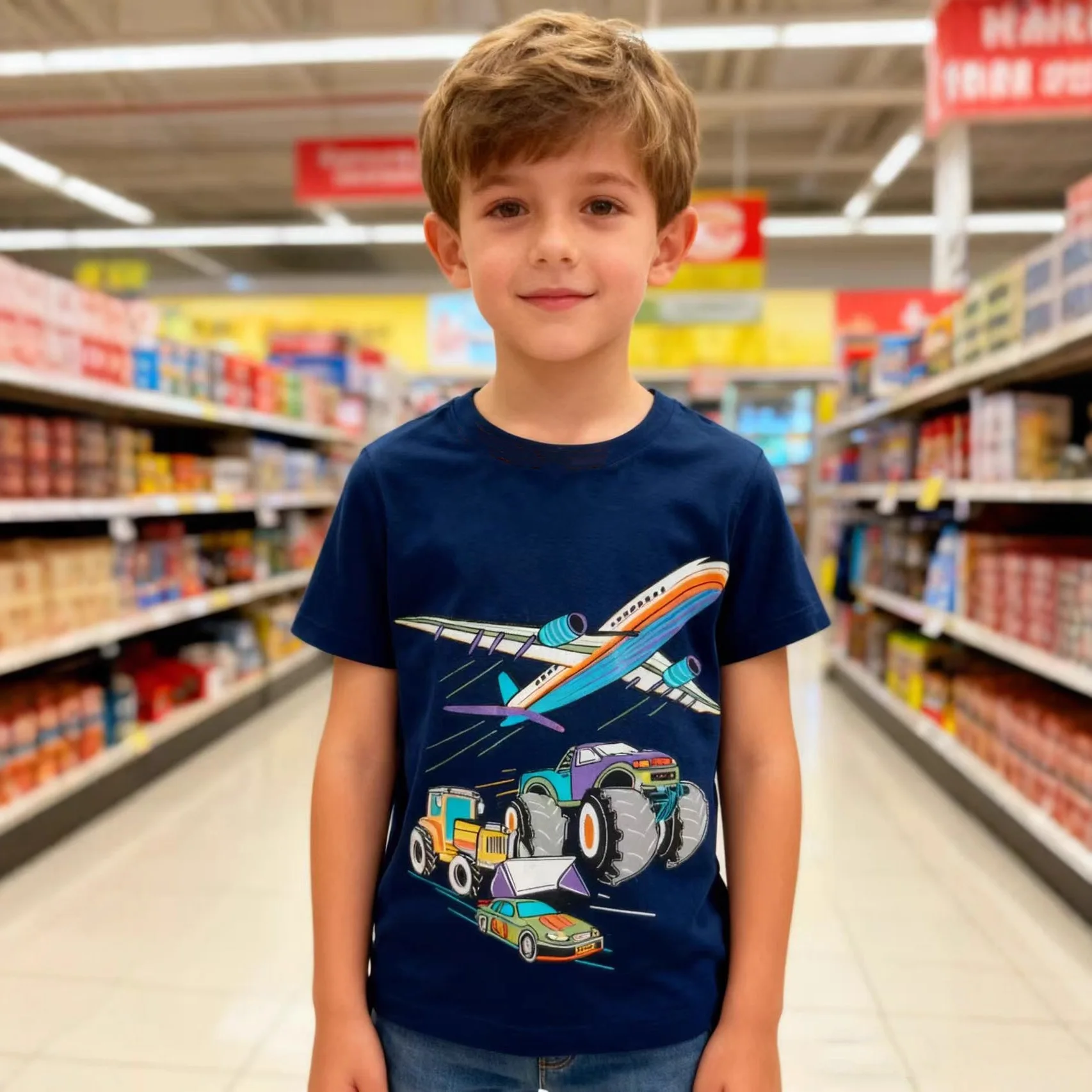 2-7Y Cotton Boys Dinosaur Tops Little Boys Children's Short-sleeved T-shirt Summer Cartoon Tees New Products