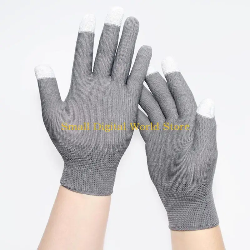 

77UB Thin Nylon Touch Display Gloves For Mobile Rhythm Game With Conductive Fiber Fingertips And Breathable Design 2pcs