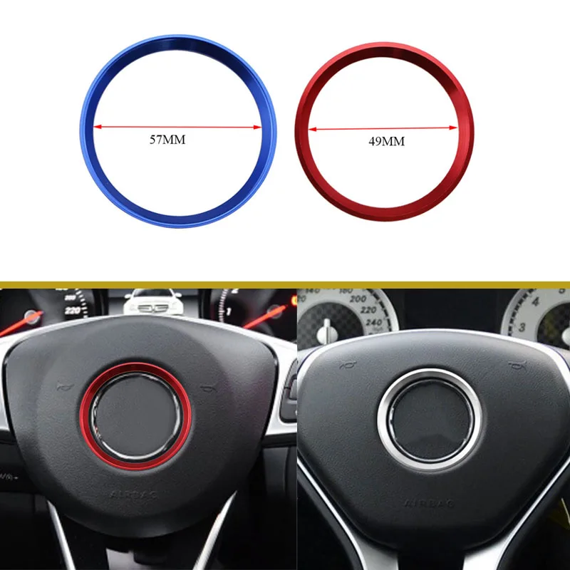 Car Steering Wheel Center Emblem Decoration Rings Stickers Cover for Mercedes Benz GLE CLA GLA W213 W246 W205 C117