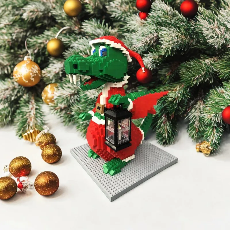 1876PCS  Christmas Theme Dragon Model Holiday Limited Edition Moc DIY Education Model Building Blocks Creative Assembly Toy