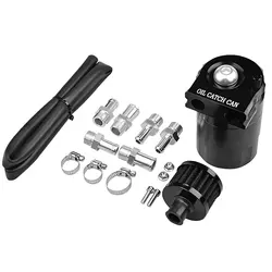 Universal 300ML Oil Catch Can Reservoir Tank with Air Filter Hose Cleaner Fuel Trap Reservoir Auto Vehicle Collector Kettle