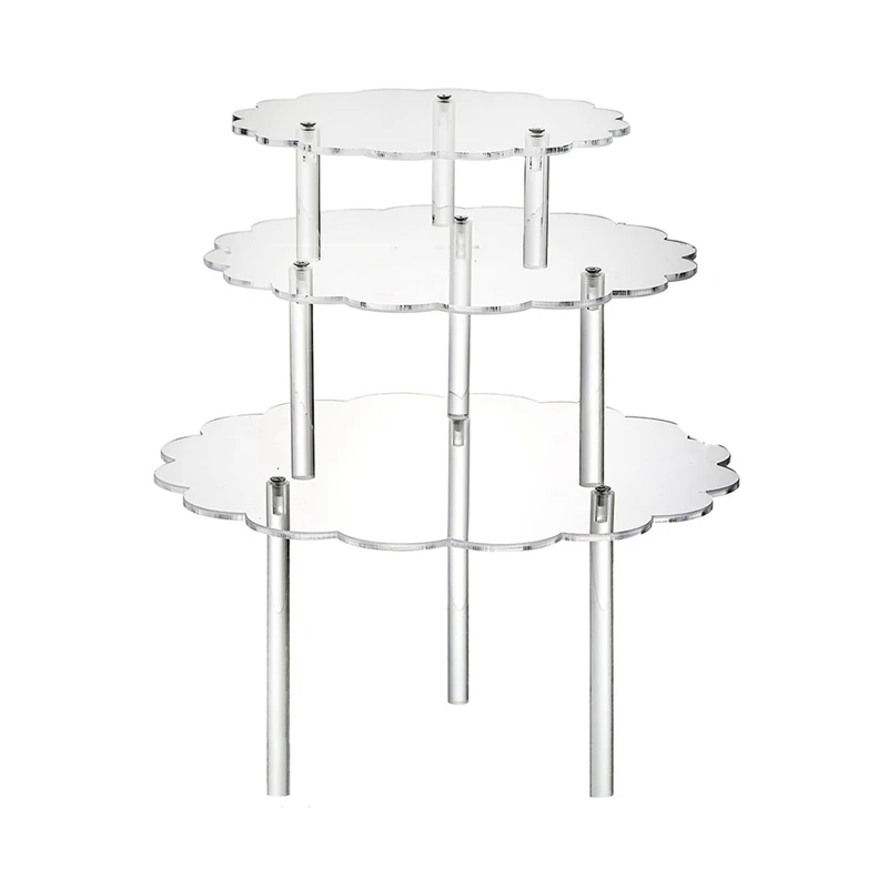 NEW-Acrylic Clear Cake Display Stands Cupcake Holder For Birthday Wedding Cake Decorating Supplies