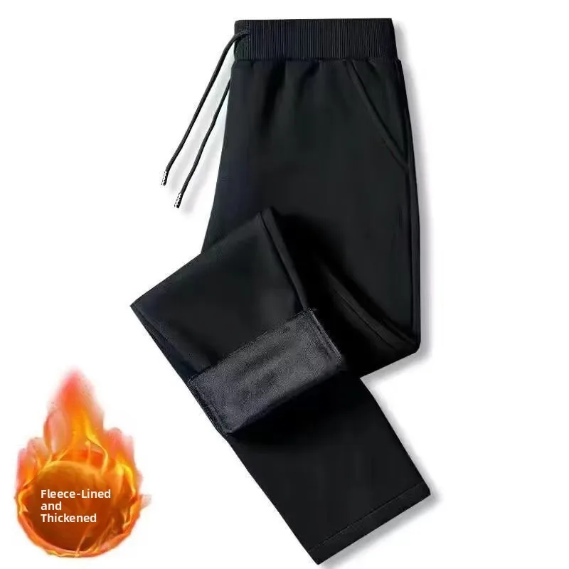 Frauen Herbst Winter Fce Gefüttert Lose Thiened Sport Hosen Hohe Taille Gerade Bein Casual Hosen Farbe plus Größe