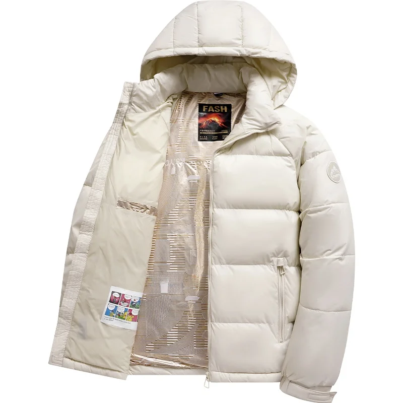 Jaet de algodón 3D Faionable para hombres con capucha desmontable cálido negocios caballero Sle Stand Fit ropa de abrigo de invierno