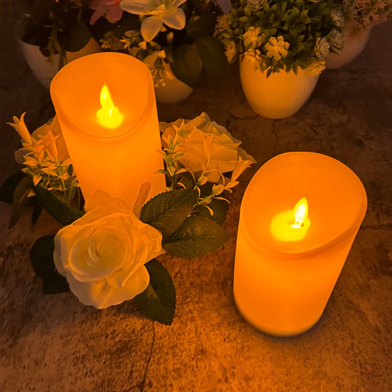 Vela de Pilar LED sin llama, velas brillantes cálidas para el hogar, velas eléctricas para la Mesa de la fiesta de bodas de Año Nuevo, decoración