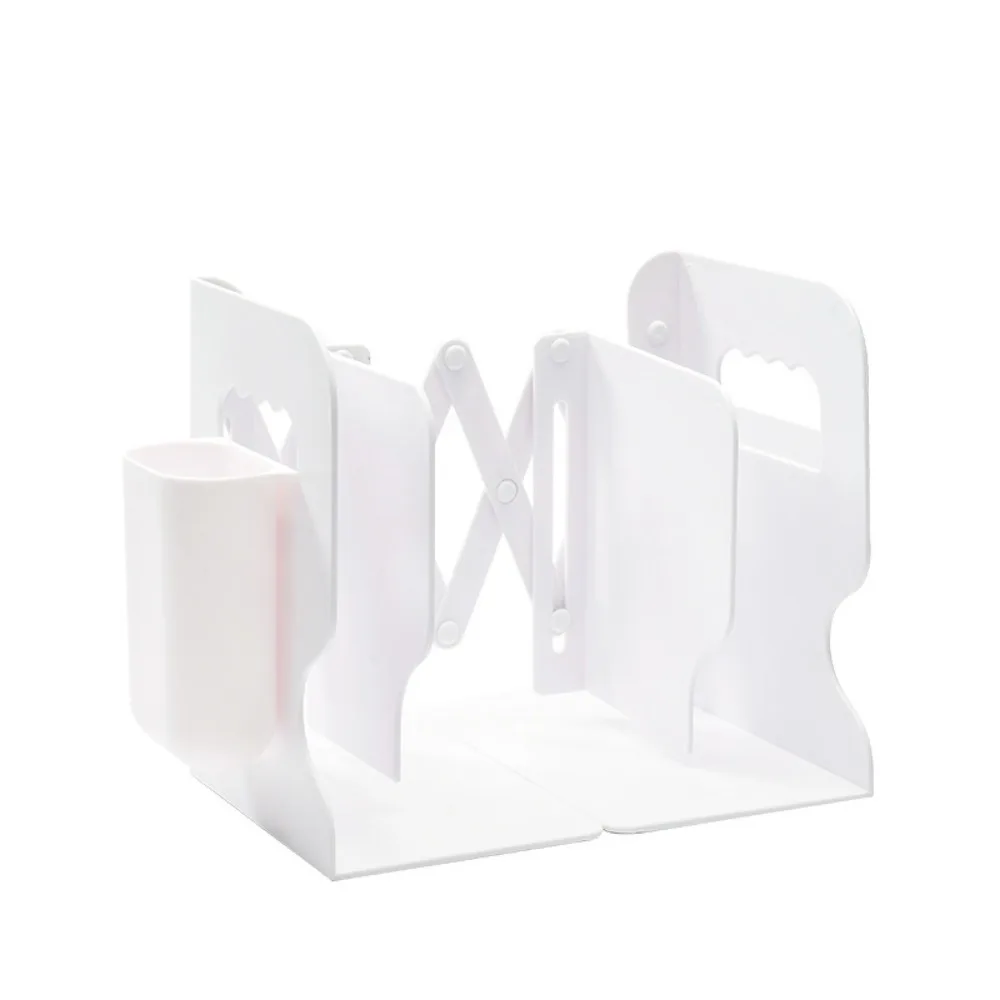 

With Pen Holder Desktop Book Stand Easy to Install Adjustable Foldable Storage Rack Retractable Student Book Rack