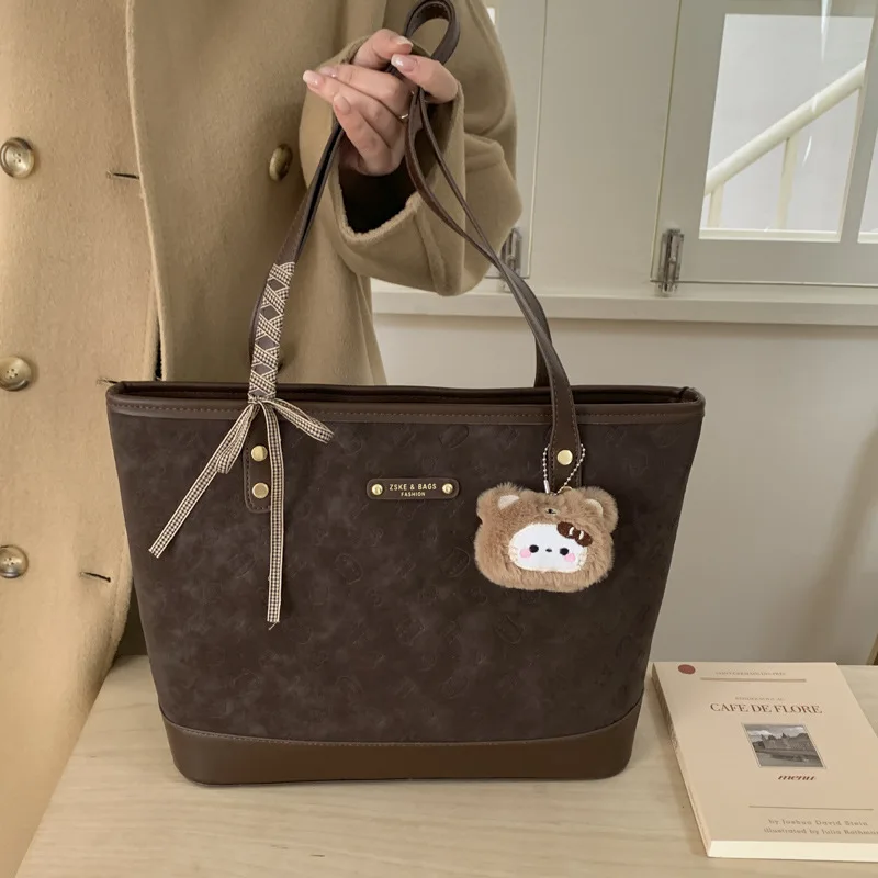 

Коричневая винтажная кожаная сумка-тоут для женщин. Повседневные дизайнерские сумки на молнии. Повседневная офисная сумка на плечо. Осенняя мода.