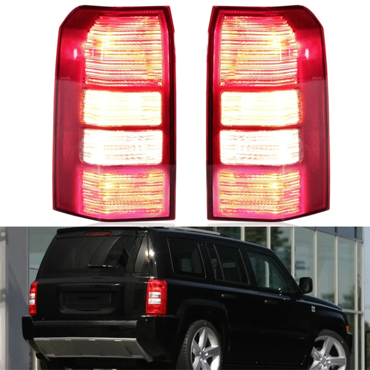 Right Rear Tail Light Assembly Rear Bumper Signal Tail Light for Jeep Patriot 2008-2017 5160365AF 5160365AG