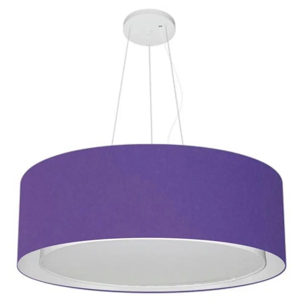 Md-4125 Double Cylinder Pendant Chandelier Dome Fabric 60x25cm Purple-Bivolt